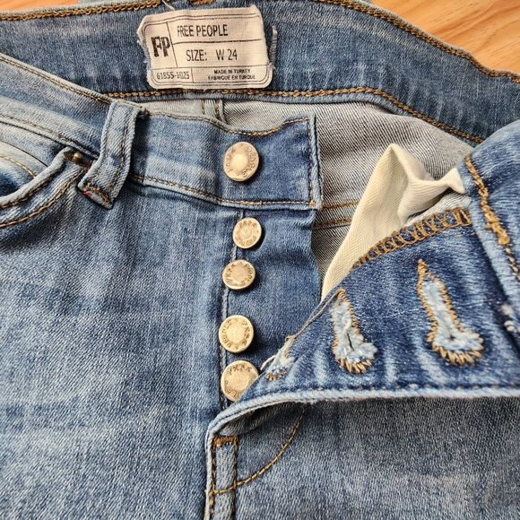 Free People Skinny Jeans Blue Denim Size 24 - Picture 8 of 8